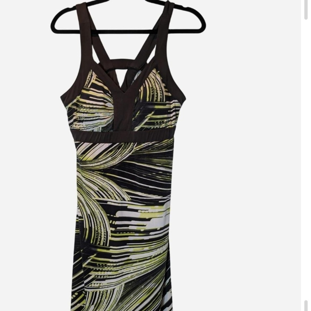 Pre-owned MmTek Gear Black and Green Strapless Dress